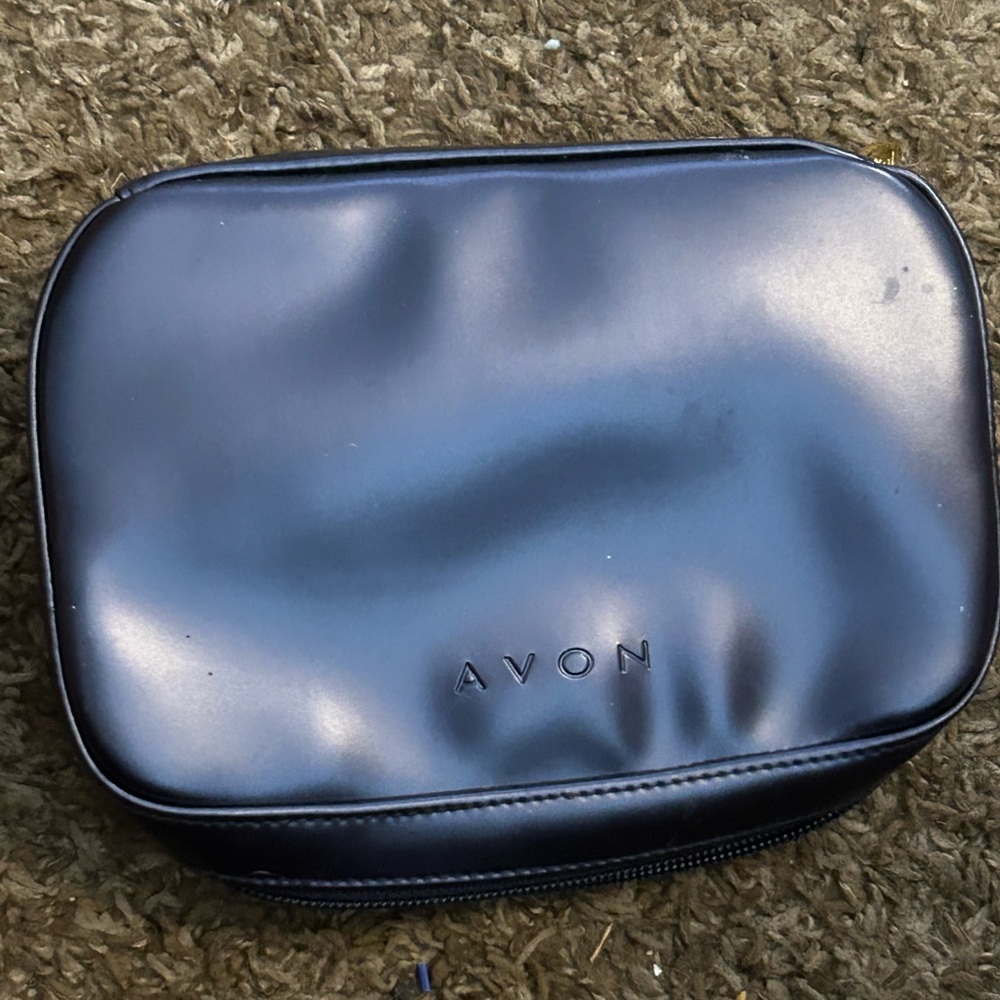 Navy Blue Avon Cosmetic Bag. New